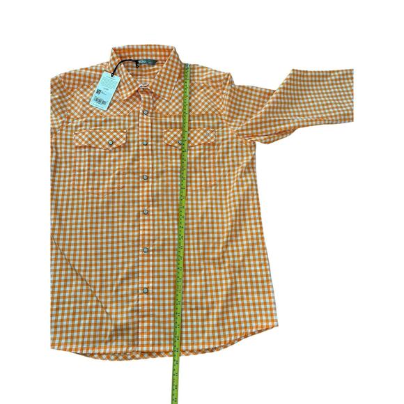 NEW Stio Eddy Vibrant Sunset Gingham Pearl Snap Short Sleeve Shirt NWT - Picture 6 of 8
